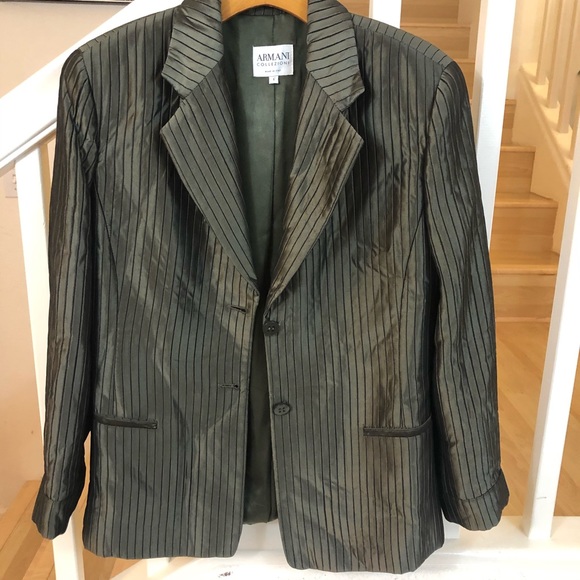 Armani Collezioni Jackets & Blazers - Armani Collezioni olive silky blazer